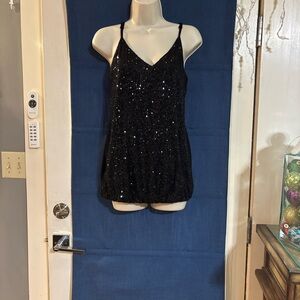 Venus Black Sequin Camisole Top Size M